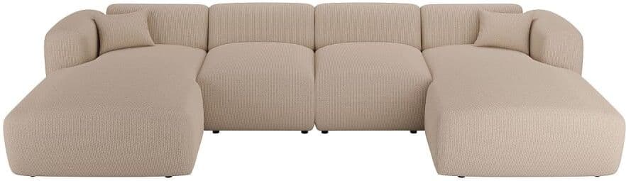 Unique Sofá rinconera terciopelo beige