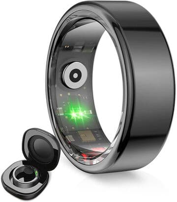 Ksix Anello Smart Saturn con activity tracker IP68 Nero - L