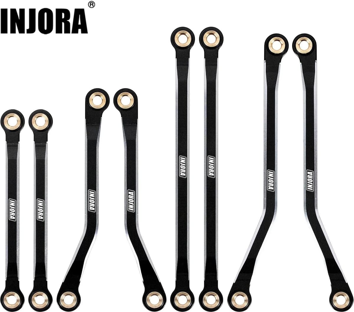 INJORA CNC Aluminium High Clearance Links Set for 1/18 RC Crawler TRX4M Defender Bronco Upgrade Parts (4M-37)