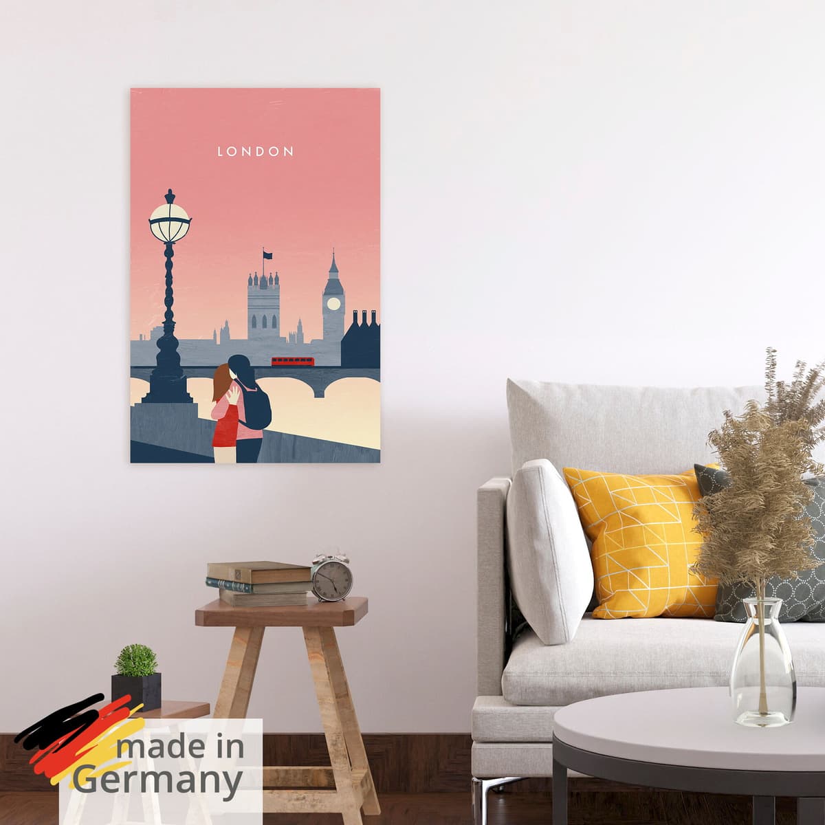 Wandbild ARTLAND "London", bunt (farbe bild(er): rot), B:80cm H:120cm, Bilder, Wandbild, als Alubild, Leinwandbild, Poster, Wandaufkleber in verschied. Grössen farbe bild(er): rot B/H/T: 80cm x 120cm, Kunstdrucke & Poster Hochformat, 1 Stk.