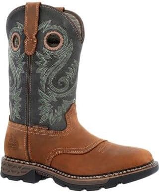 "Georgia Boot 11"" Carbo-Tec FLX Waterproof Pull On - Mens 14 Brown Boot W"