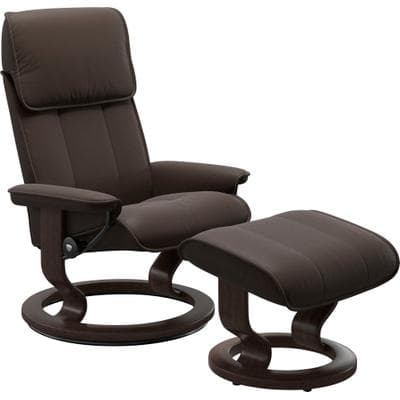 Relaxsessel STRESSLESS "Admiral", braun (braun batick), B:87cm H:101cm T:78cm, Leder BATICK: BATICK ist ein leicht korrigiertes, durchgefärbtes und genarbtes Möbelleder, bei dem die meisten Unebenheiten und Spuren in der Regel entfernt wurden.,...