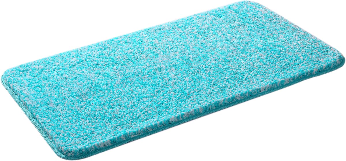 Badematte OTTO HOME "Vanessa meliert, Badvorleger, Badezimmer Teppich, Duschvorleger" Gr. 4, blau (türkis weiß), H:20mm, Polyester, Badematten, Badematte, Badteppich, weiche Haptik, unifarben