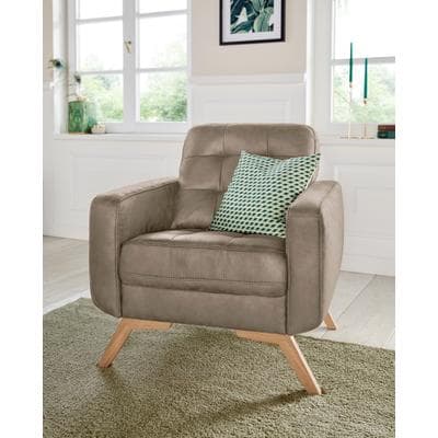 Sessel EXXPO - SOFA FASHION "Fiord, Loungesessel", braun (cappuccino), B:81cm H:87cm T:78cm, Webvelours (100% Polyester);Vintage (100% Polyester), Sessel, Sessel, aktuelles Design, tolle Detailverarbeitung im Sitz und Rücken
