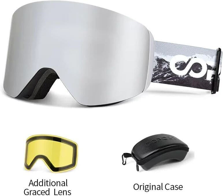 COPOZZ Professional Winter Ski Goggles Magnetic Quick-Change Double Layers Anti-Fog Snowboard Goggles Men Women Ski Equipment