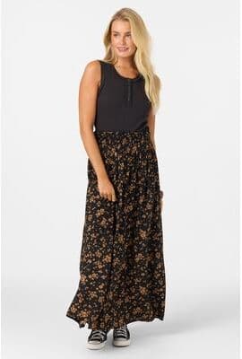 O'Neill s Piper Maxi Skirt in Black, Size XS, Viscose