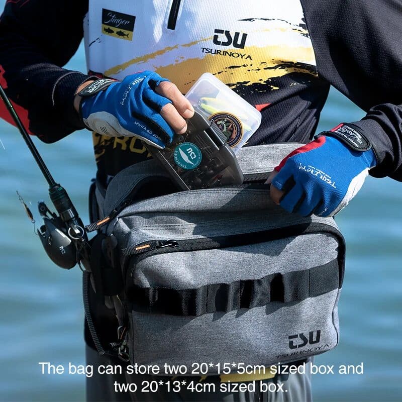 TSURINOYA Fishing Tackle Bag Large Capacity Multifunctional Lure Pack Outdoor Shoulder Bag and Hip Bag Boxes Plier Storage