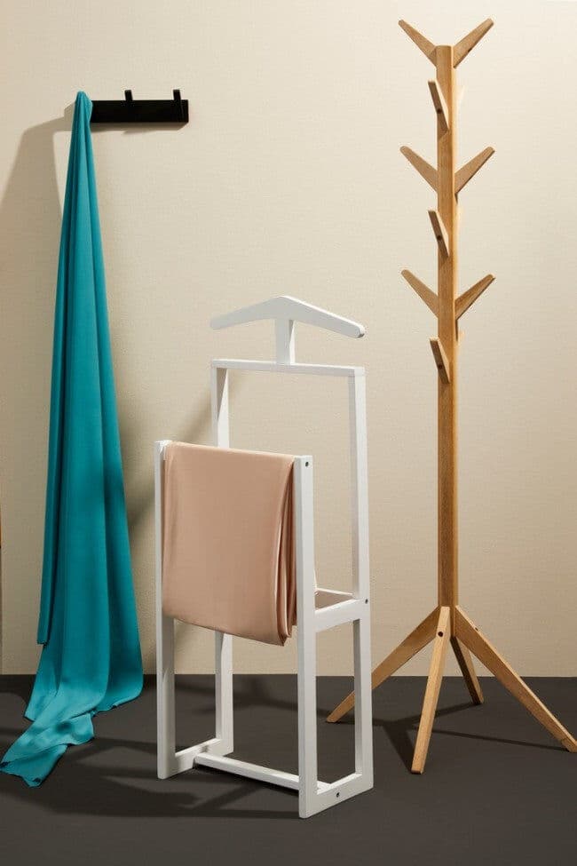 giordanoshop Indossatore Servomuto 40x24x106 cm Daiki in Legno Bianco...