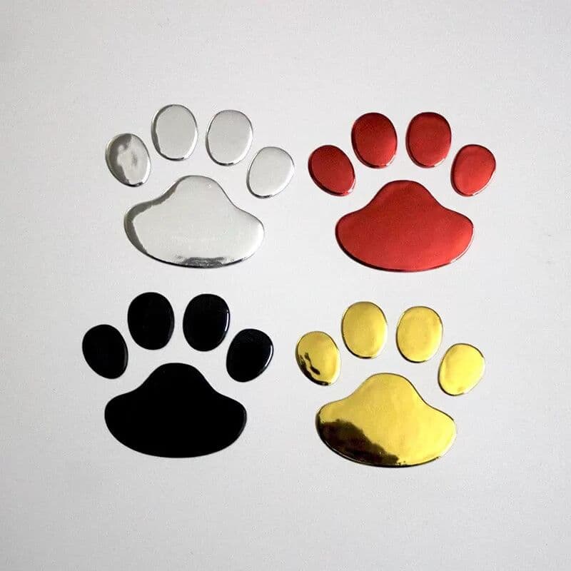 INF Lot de 10 Autocollants Décoratifs 3D pour Voiture - Motifs Pattes Créatives Or