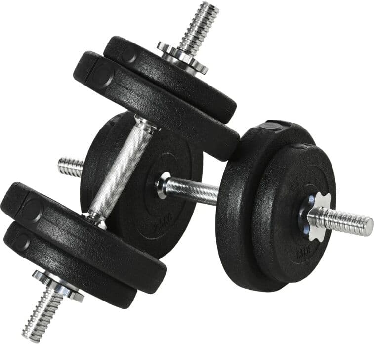 NONE PINGGO 20KG Adjustable Weights Dumbbells Set, Dumbbell Hand Weights for Home Office Gym Body Fitness Lifting Training, Black