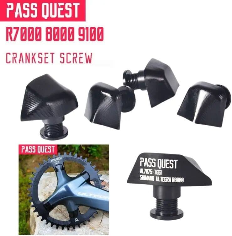 NONE Pass Quest 7075 CNC Crankset Screws Chainring Bolts Alloy Chainwheel Screws Nuts R8000 R9100 R7000 R8100 Crankset Bicycle Parts