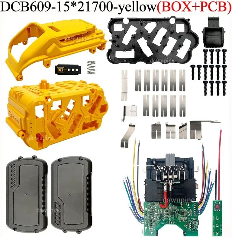 dawupine 15*21700 Lithium Battery Storage Box Case Protection Board For DeWalt 20V 60V Battery Charging Protection Board Shell Housings
