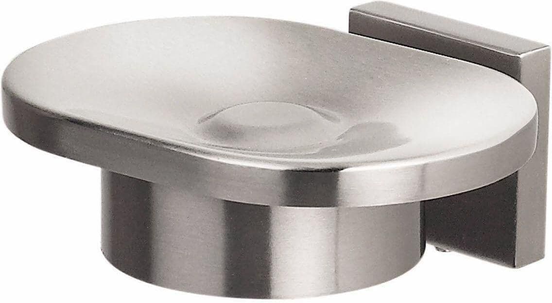Seifenschale SPIRELLA "NYO-STEEL", silber (silberfarben), H:8cm Ø:11,5cm, Stahl, Seifenhalter, Seifenschale silberfarben Einheitsgröße