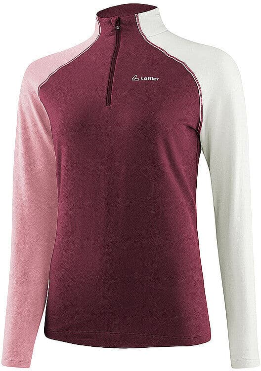 LÖFFLER Damen Unterzieh Zipshirt TRANSTEX Coblo dunkelrot   42 W