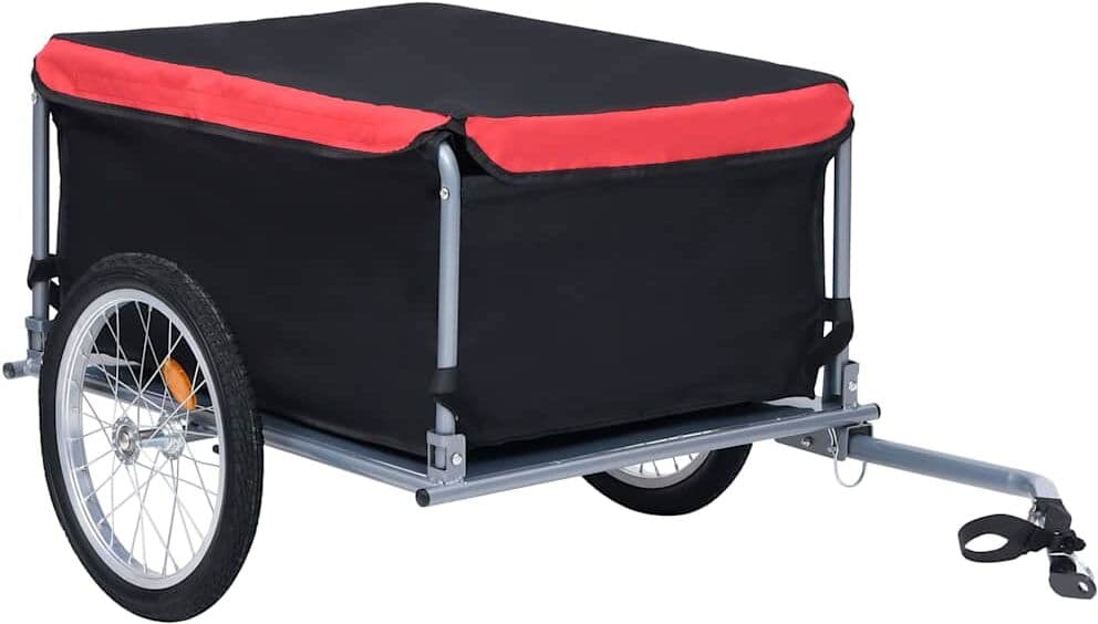 vidaXL Remorque de vélo noir et rouge 65 kg