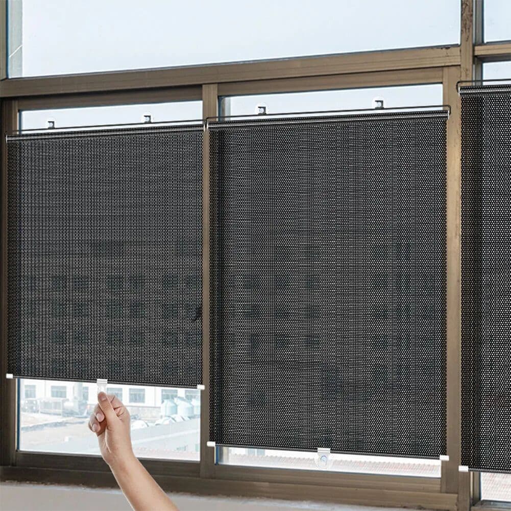 NONE Suction Cup Sunshade Nail-free Blackout Curtain Easy To Install Window Sun-shading Curtains for Bedroom Home Office Bathroom