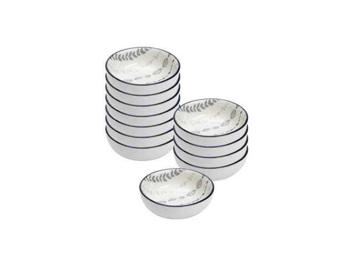 Ritzenhoff Breker Dipschalen Sendai Ranke grau ø 8 cm 12er Set, Grau, Keramik, Rund, Geschirr, Schalen & Schüsseln, Dipschalen