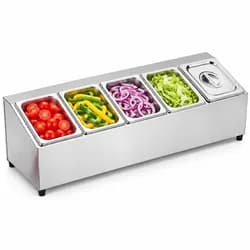 Relaxdays Gastro Zutatenbehälter Edelstahl Schwarz,Silber