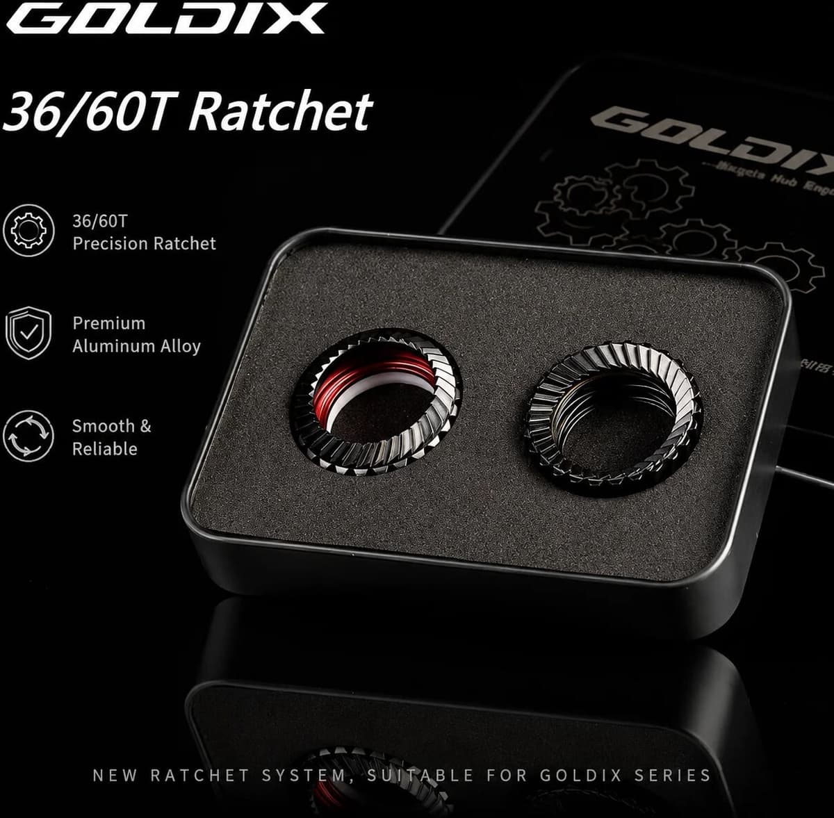 GOLDIX 36T 60T Helical Ratchet Ring for Road MTB Hub 370/350/310/240/180/160 Series High-strength Ratchet Large Contact Area