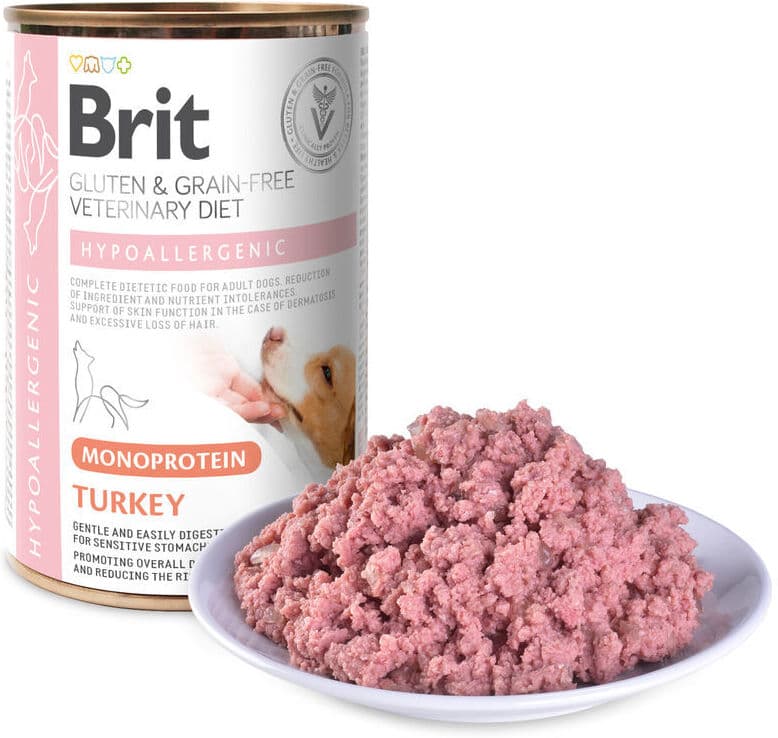 Brit Veterinary Diet Dog Hypoallergenic Monoprotein Turkey Veterinärfoder Till Hund 400 G