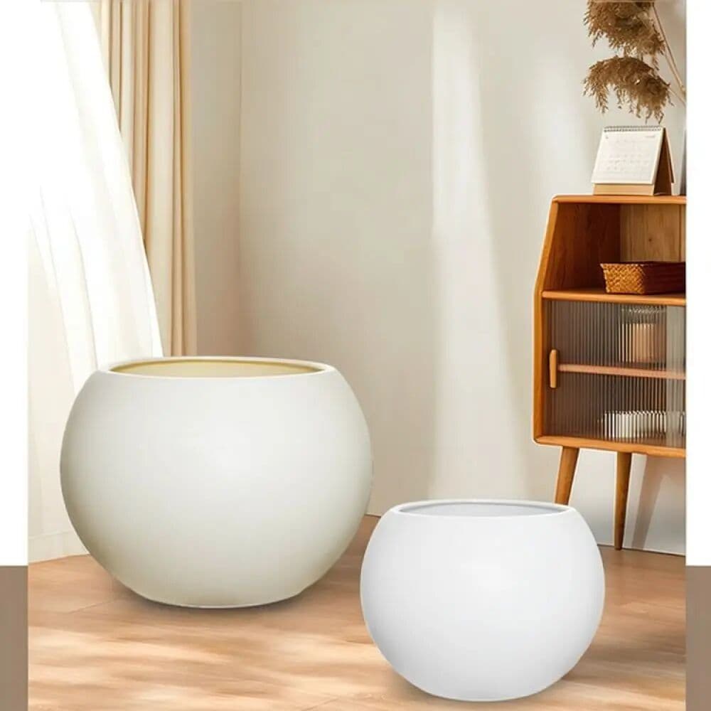 NONE Nordic Style Resin Plant Pot Modern Decorative Flower Container Thickened Floor Basin For Large Green Plants Living Room Balcony