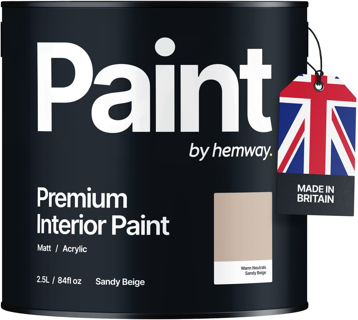Hemway Wall Paint   Sandy Beige   Matt Emulsion Interior   Acrylic   Latex - Sandy Beige - 2.5L