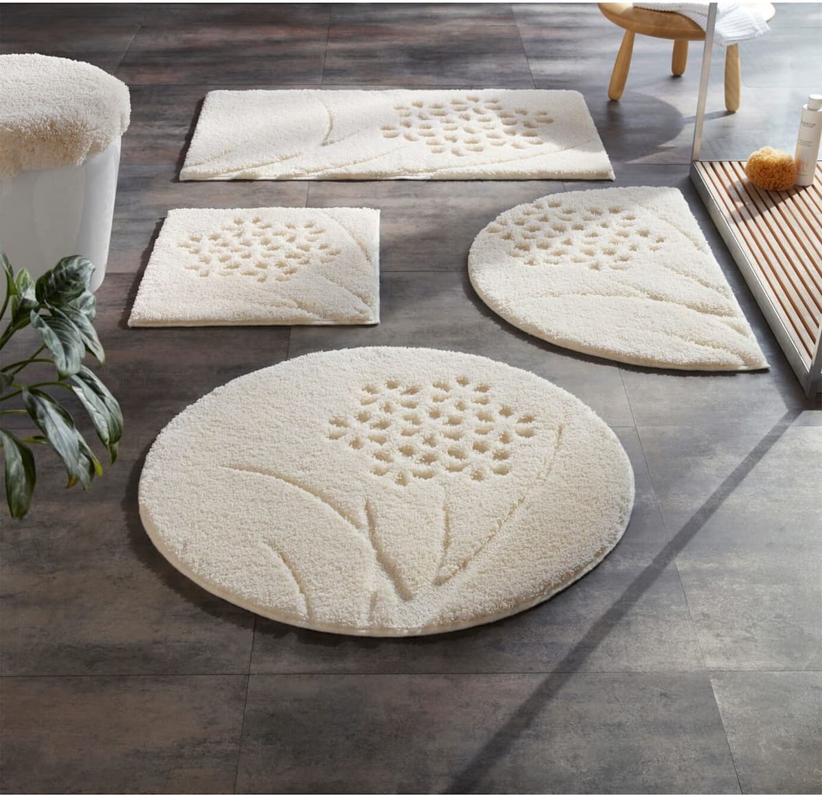 Badematte GRUND Gr. 1, beige (ecru), rechteckig (45cm x 50cm ), Badematten, Badematte ecru rechteckig (45cm x 50cm )