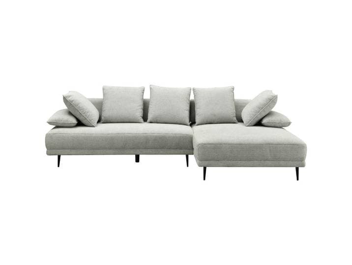Hom`in Ecksofa, Hellgrau, Metall, 3-Sitzer, L-Form, Ottomane rechts, 282x171 cm, Relaxfunktion, seitenverkehrt erhältlich, Wohnzimmer, Sofas & Couches, Wohnlandschaften, Ecksofas