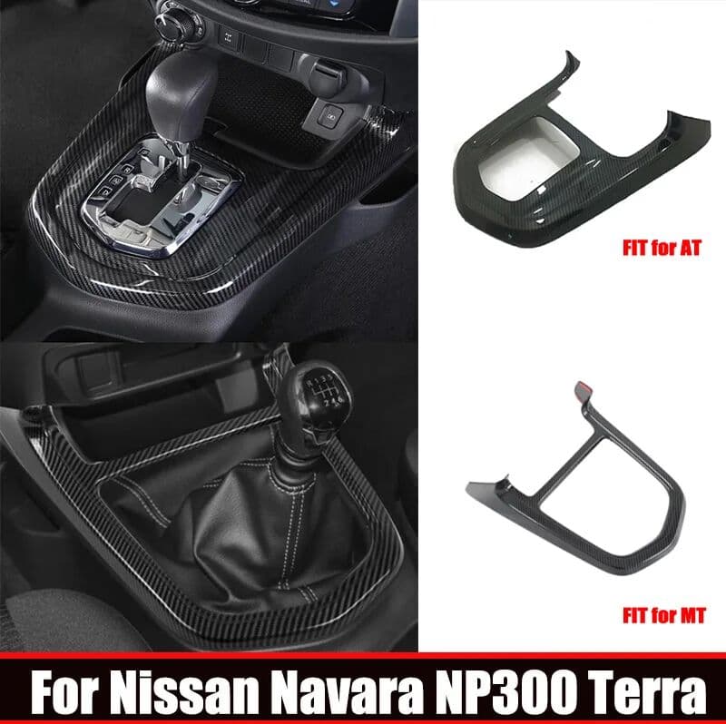 Iyacath For Nissan Navara NP300 Terra 2017 - 2021 AT MT Carbonfiber Center Control Gear Shift Panel Cover Decoration Sticker Accessories