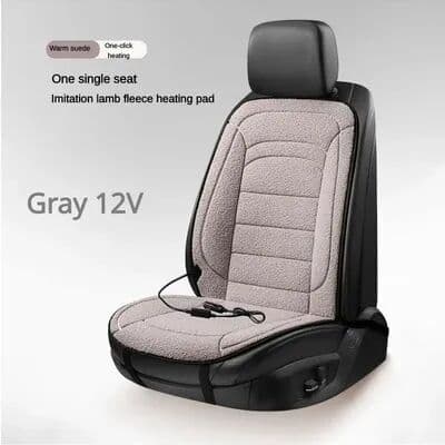 Market Central Heated Car Seat Cover Winter Seat Warmer Cushion For Back And Seat gray 12v