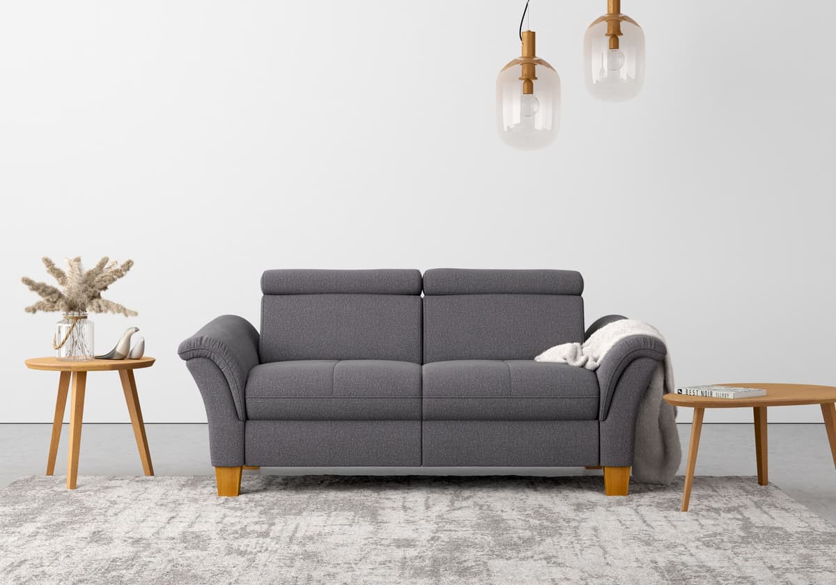 2,5-Sitzer GOODPRODUCT "Lindgren", braun (espresso), B:185cm H:84cm T:93cm, 100% Polyester, Sofas, 2 5-Sitzer, wahlweise mit TV-Funktion, links oder beidseitig, Kopfteilverstellung espresso B/H/T: 185cm x 84cm x 93cm, Chenille, ohne TV-Funktionmotorisch,o