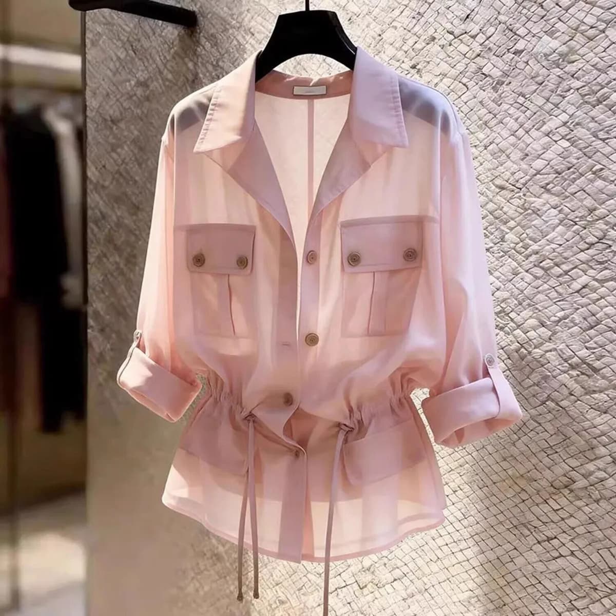 others Fashionable Long Sleeve Women's Sun Protection Shirt Spring Summer  Casual Workwear Elegant Versatile Top