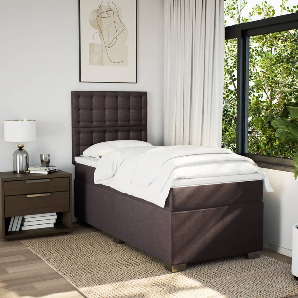 vidaXL Sommier à lattes de lit avec matelas Marron foncé 80x200 cm