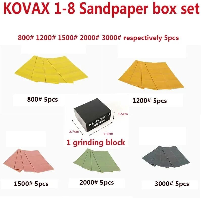 NONE KOVAX 25pcs Square SandpaperCar Paint StainsPolishing Beauty Paste Set Scratch Repair Sandpaper