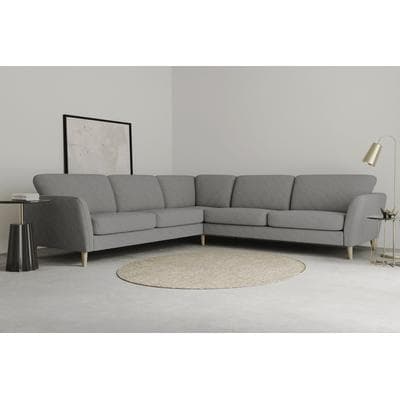 Ecksofa OTTO HOME "MARSEILLE 278/278 cm, L-Form, Webstoff, Flachgewebe, Filzoptik", grau, B:278cm H:88cm T:278cm, 68% Polypropylene, 32% Polyester, Sofas, Ecksofa, gleichschenklig, Massivholzbeine, Landhausstil, Wellenunterfederung
