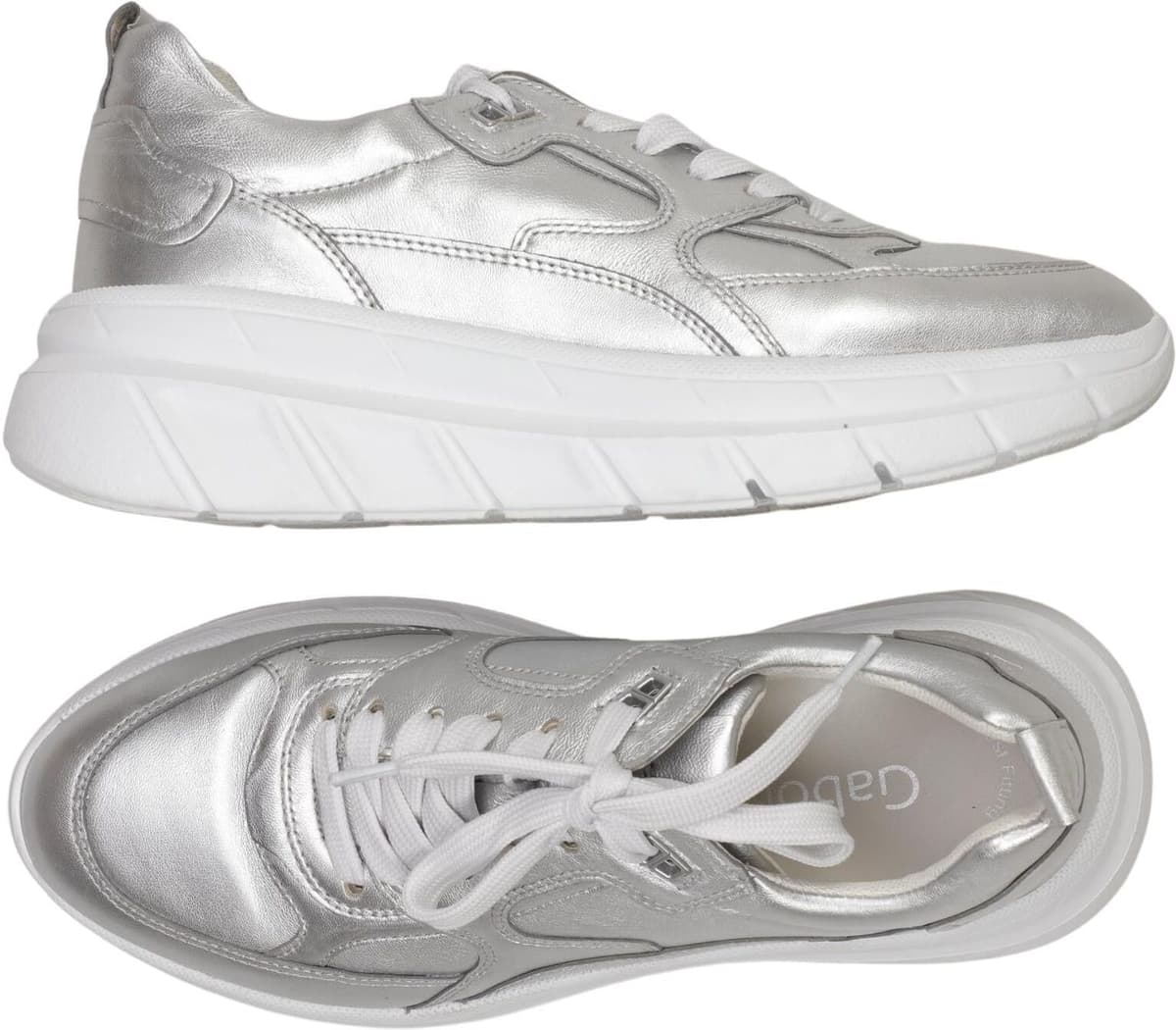 Gabor Damen Sneaker, Silber, Gr. EU 38 (UK 5), kein / Etikett - Second Hand