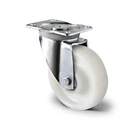 CASCOO Lenkrolle Z0Z0, mit Rad-ø 150 mm x B 50 mm, Polyamid-Felge, Polyamid-Lauffläche, natur/weiss, Doppelkugellager, bis 800 kg