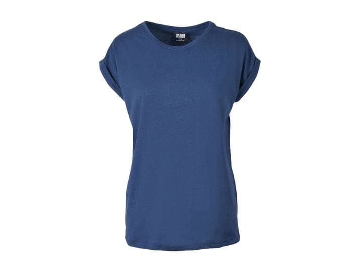 Dames verlengde schouder T-shirt donkerblauw XL