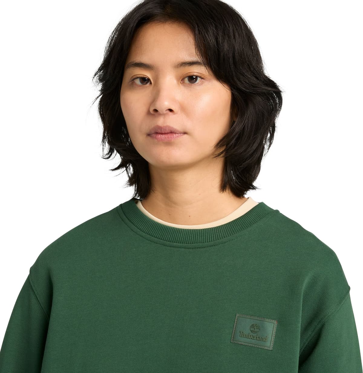Sweatshirt TIMBERLAND "Silicon Badge (LB) Crew Neck", Herren, Gr. S, grün (pineneedle), Obermaterial: 100% Baumwolle, Sweatshirts Sweatshirt, Langarm-Design, für Erwachsene, aus Baumwolle, bequemer Schnitt