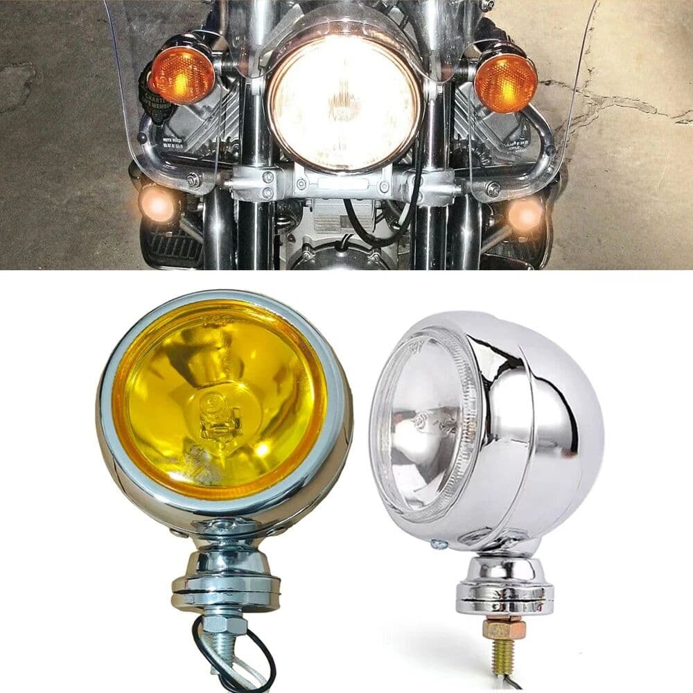 OIATCO 1/2pcs 3 inch 12V Motorcycle Headlight Front Driving Spot Fog Lamp For Harley Chopper Bobber Cruisers Touring Custom Cafe Racer