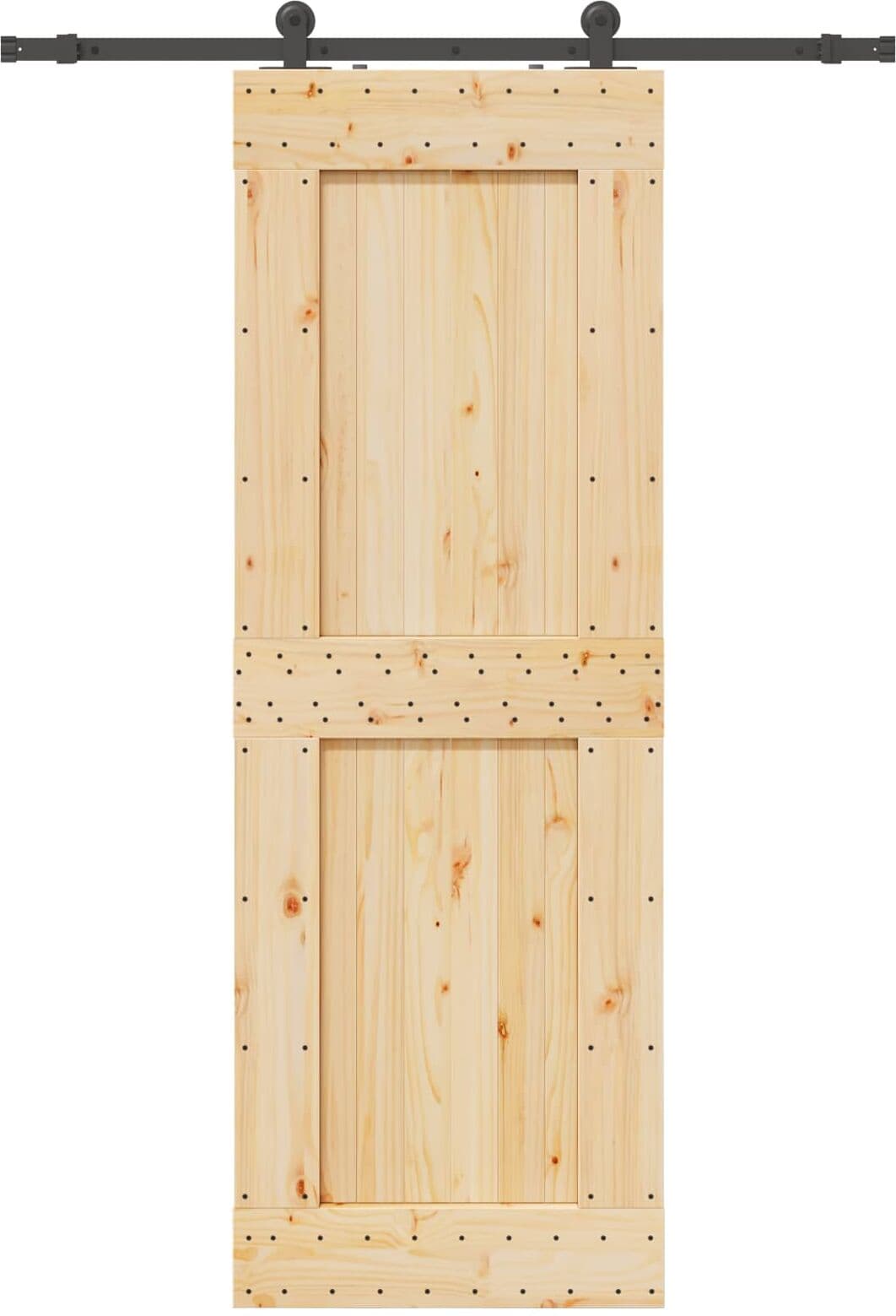 vidaXL Porte coulissante NARVIK Naturel et noir 80 x 210 cm (152,5 cm)