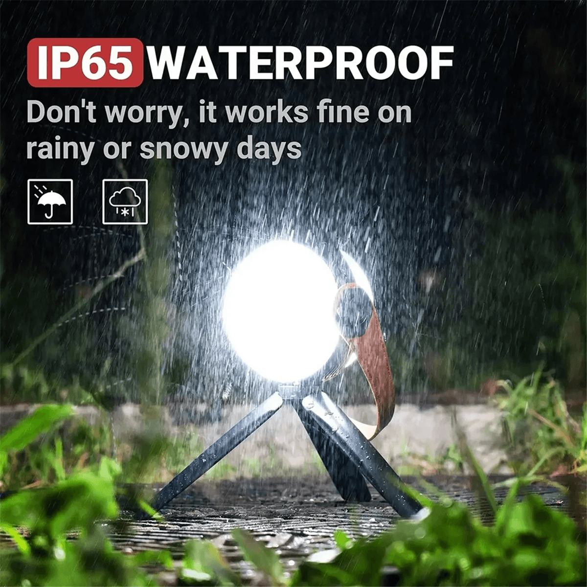 NONE BAAU Portable Ball Camping Lantern Bracket Rechargeable Hanging Tent Light Outdoor Flashlight Waterproof Emergency Lamp