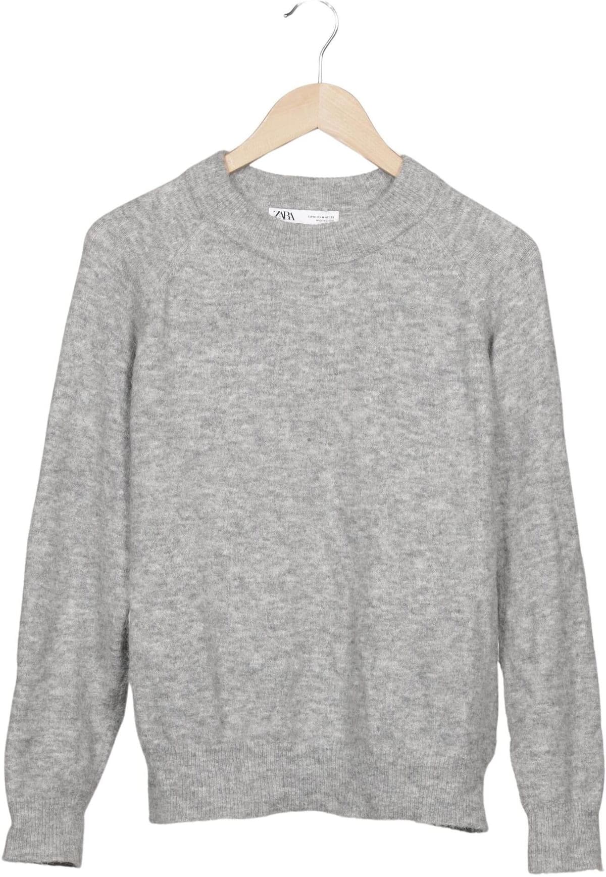 Zara Damen Pullover, Grau, Gr. M, Synthetik / Elasthan / Wolle / Alpaka - Second Hand