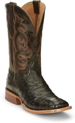 "Tony Lama Moore 11"" Wide Square Toe (Men's) Casual in Umber/Brown/Ostrich, Size 11 D, Leather"