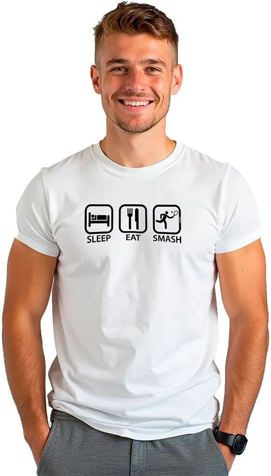 Kruskis Camiseta De Manga Corta Sleep Eat And Smash Eco White M