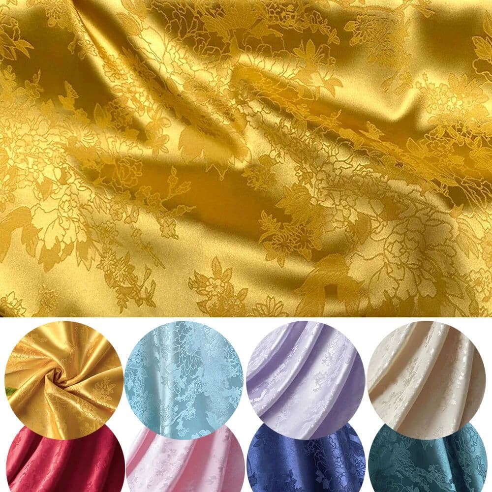 NONE 59 Zoll Pfingstrosen-Brokat Jacquard-Damast Polsterstoff für Sofa, Vorhänge, Esszimmerstuhl-Bezüge, Heimdekoration, Kissen und Polstermaterialien