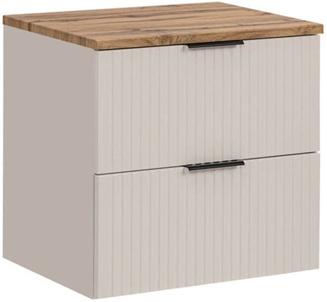 COMAD Zestaw Meblowy 60cm Z Blatem   Kolekcja Adel Cashmere   Dąb Wotan, Kaszmirowy Mat