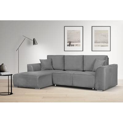 Ecksofa OTTO HOME "BEATRICE optionale Schlafsofa mit Bettkasten, B/T/H: 265/170/86 cm", grau (hellgrau), B:265cm H:86cm T:170cm, 100% Polyester, Sofas, Ecksofa, L-Form, wahlweise auch mit Bettfunktion und Bettkasten