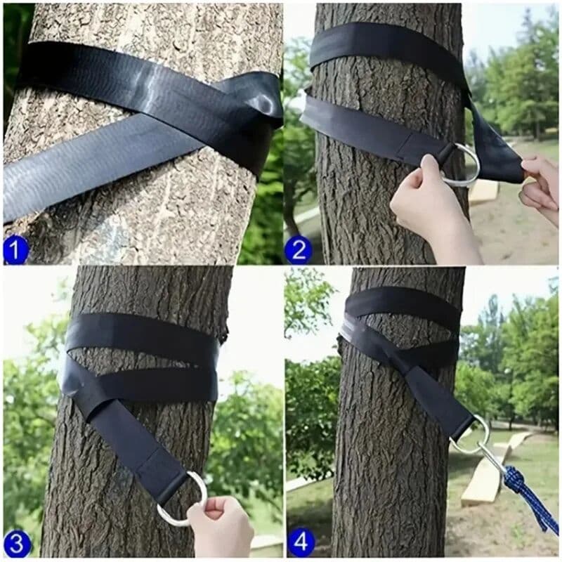 NONE 2 PCS Tree Swing Hanging Kit 5ft Swing Straps Holds 2200 Lbs with 2 Safer Lock Snaps Perfect for Swing Seat, Plank, Hammock