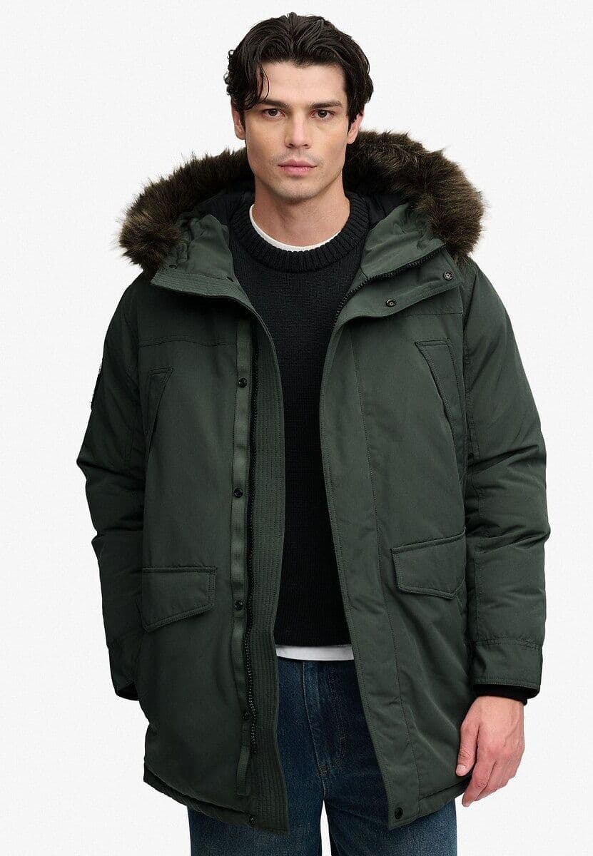 SUPERDRY Parka à capuche imitation fourrure